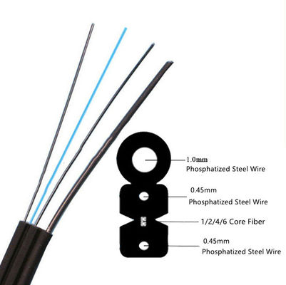 كابل إسقاط FTTH خارجي مخصص G657A1 G657A2 نوع أسود اللون