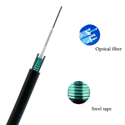في الهواء الطلق 2 الأساسية كابل الألياف البصرية المدرعة مع MDPE غمد 7.6mm قطر