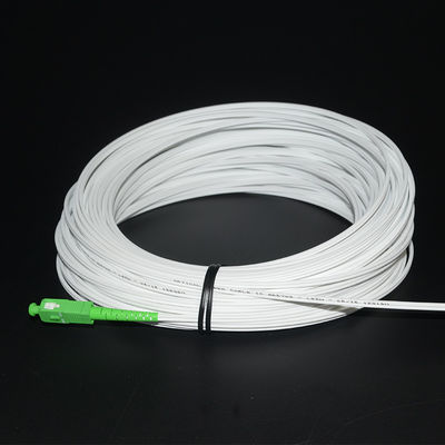 كابل إسقاط بصري FTTH باللون الأبيض مع موصل SC FC OEM ODM