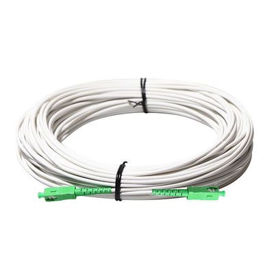 كابل إسقاط بصري FTTH باللون الأبيض مع موصل SC FC OEM ODM