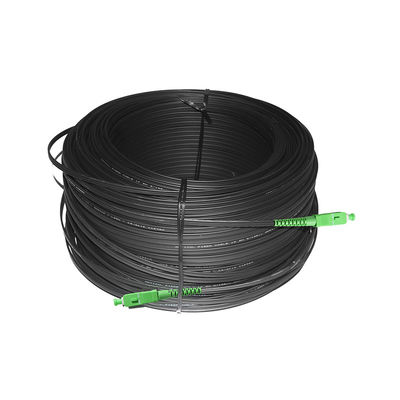 كابل إسقاط بصري FTTH باللون الأبيض مع موصل SC FC OEM ODM
