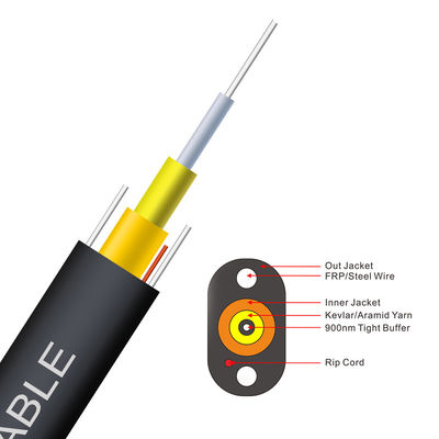 1 Core Toneable G657A1 G657A2 G657A3 FTTP ضيق مخزّن داخلي / خارجي كابل إسقاط للاتصالات السلكية واللاسلكية ، كابل إسقاط مسطح