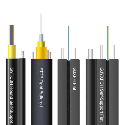 1 Core Toneable G657A1 G657A2 G657A3 FTTP ضيق مخزّن داخلي / خارجي كابل إسقاط للاتصالات السلكية واللاسلكية ، كابل إسقاط مسطح