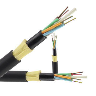 كبلات الألياف البصرية من Adss 2 4 8 24 48 96 Core 12 Fiber G652D وضع فردي كابل الألياف الضوئية المظلمة الهوائية ADSS في الهواء الطلق