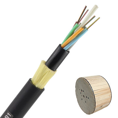 كبلات الألياف البصرية من Adss 2 4 8 24 48 96 Core 12 Fiber G652D وضع فردي كابل الألياف الضوئية المظلمة الهوائية ADSS في الهواء الطلق