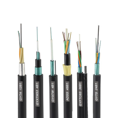 كبلات الألياف البصرية من Adss 2 4 8 24 48 96 Core 12 Fiber G652D وضع فردي كابل الألياف الضوئية المظلمة الهوائية ADSS في الهواء الطلق
