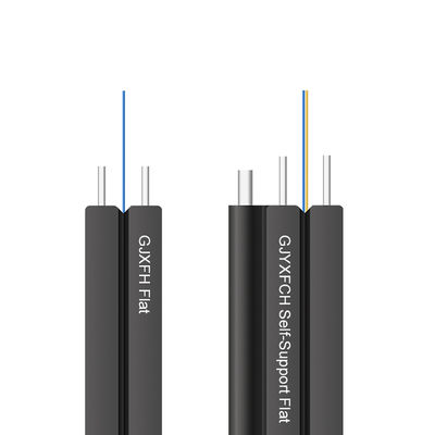 كابل إسقاط الألياف البصرية الداخلي GJXFH 1 2 4 Core ftth G652d G657A1 G657A2 SM كابل إسقاط الألياف البصرية الداخلي
