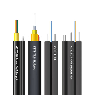 كابل إسقاط الألياف البصرية الداخلي GJXFH 1 2 4 Core ftth G652d G657A1 G657A2 SM كابل إسقاط الألياف البصرية الداخلي