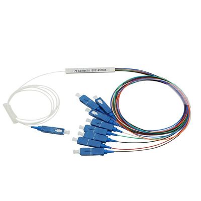 تخصيص FTTH الألياف البصرية الفاصل 1x8 PLC نوع أنبوب فولاذي صغير