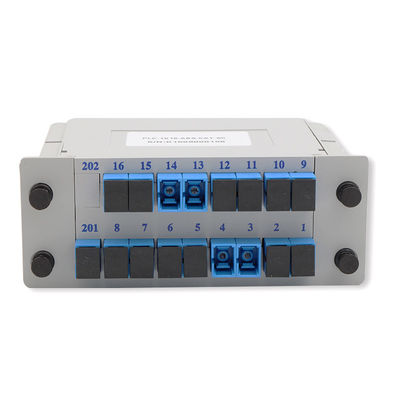 SC UPC PLC الألياف البصرية الفاصل 1x16 نوع كاسيت 1650nm الطول الموجي