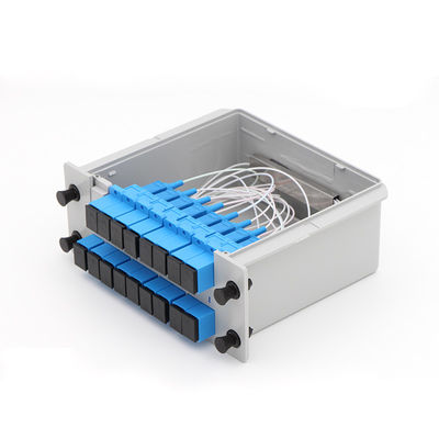 SC UPC PLC الألياف البصرية الفاصل 1x16 نوع كاسيت 1650nm الطول الموجي