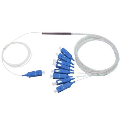 1 متر الألياف البصرية البسيطة PLC الفاصل 1x8 مع موصل SC UPC