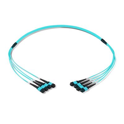 سلك تصحيح كبل الألياف 12 Core 24 Core ، كبل Mtp Mpo Patch Om3 Om4 لـ Qsfp