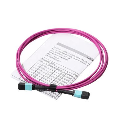 سلك تصحيح كبل الألياف 12 Core 24 Core ، كبل Mtp Mpo Patch Om3 Om4 لـ Qsfp