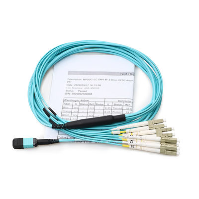 تخصيص MPO LC Breakout Cable Fanout 8 Core لمركز البيانات