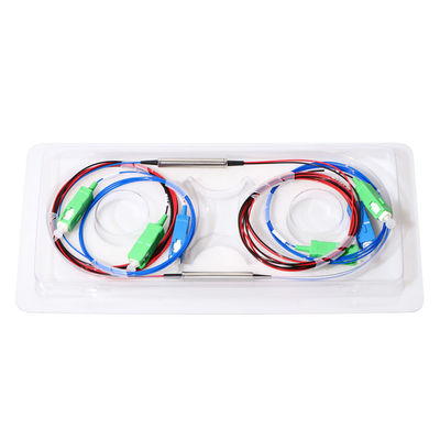 FTTH 3 منافذ فاصل الألياف البصرية Wdm 1310 1490 1550 Fwdm Steel Tube Type