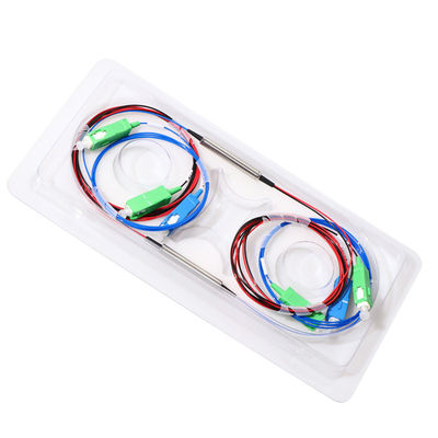 1X2 FWDM DWDM مقسم الألياف البصرية 3 منافذ 100G 200G لأنظمة شبكة WDM