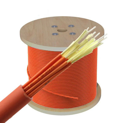 كابل الألياف البصرية الداخلي ذو 12 نواة FTTH OM3 / كابل توزيع الألياف البصرية
