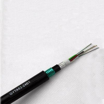 كابل الألياف البصرية GYTA53 Outdoor 12 24 48 Core PE Out Sheath Underground Armored Fibre optic