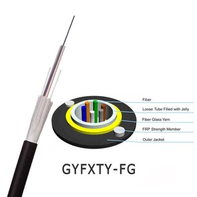 كابل الألياف البصرية FRP Strength GYFXTY 24 Core وضع فردي للخارجية