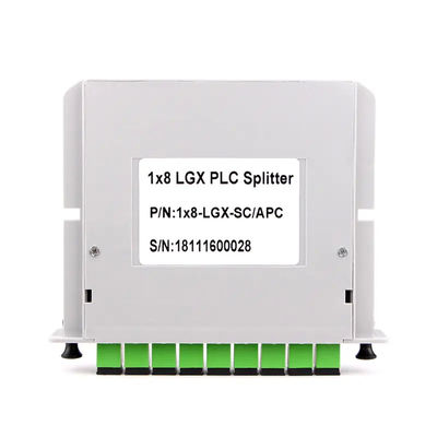 8 طريقة PLC الألياف البصرية الفاصل نوع كاسيت 1x8 مع موصل SC APC