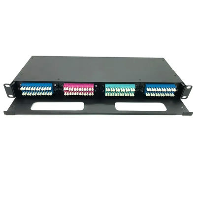 لوحة التصحيح MPO سوداء ، MPO إلى LC Cassette مع 12 مركزًا و 24 مركزًا