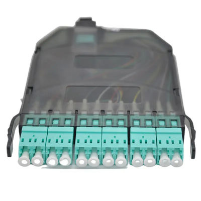 لوحة التصحيح MPO سوداء ، MPO إلى LC Cassette مع 12 مركزًا و 24 مركزًا