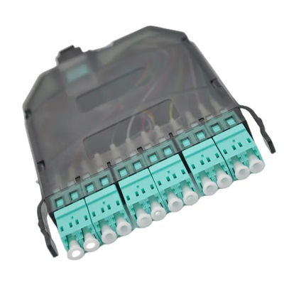 لوحة التصحيح MPO سوداء ، MPO إلى LC Cassette مع 12 مركزًا و 24 مركزًا