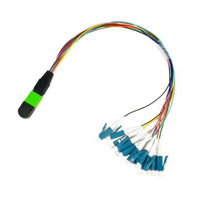 لوحة التصحيح MPO سوداء ، MPO إلى LC Cassette مع 12 مركزًا و 24 مركزًا