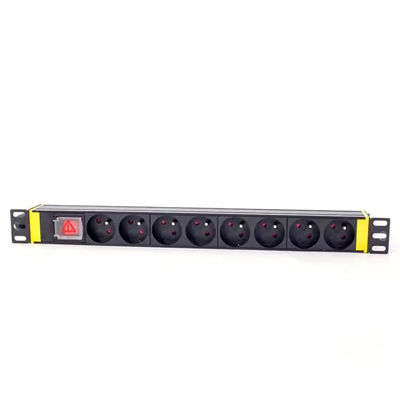 تخصيص 8 Way PDU Rack Mount Socket مع مادة مقاومة للهب عالية